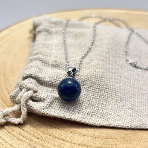 Collier petite perle "Unis" Bleu Navy