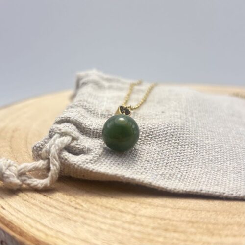 Collier petite perle "Unis" Vert Olive