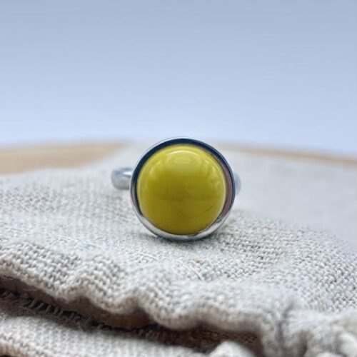 Bague petit cabochon ajustable "Anis Uni"