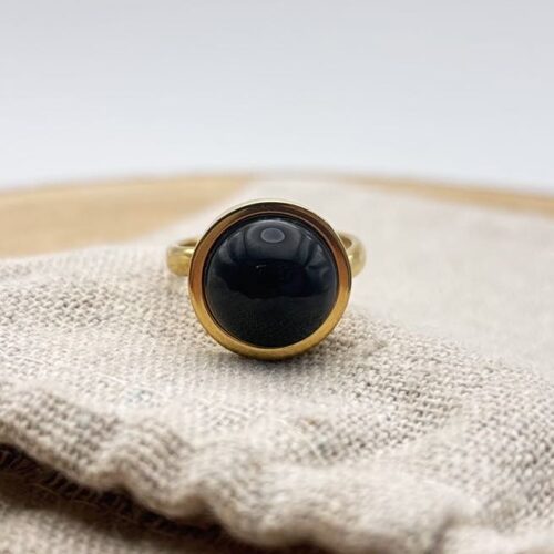 Bague petit cabochon ajustable "Intense Uni"