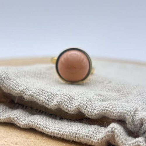 Bague petit cabochon ajustable "Nude Uni"
