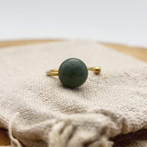 Bague décalée ajustable "Kaki Uni"