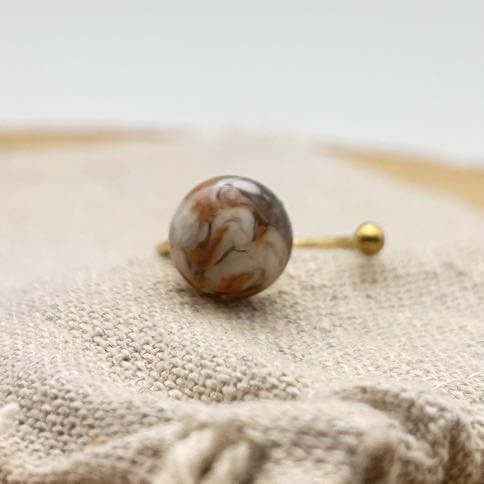 Bague décalée ajustable "Nude"