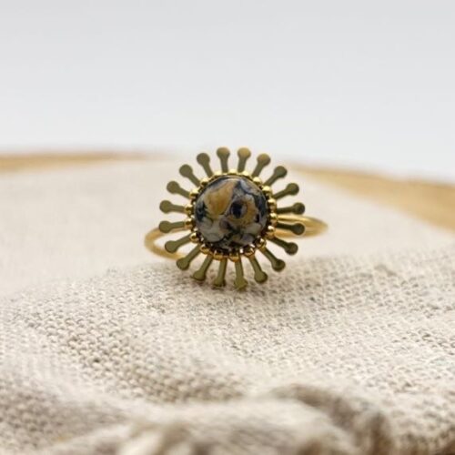 Bague fleur ajustable "Intense"