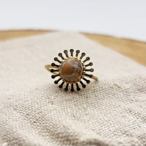 Bague fleur ajustable "Nude"