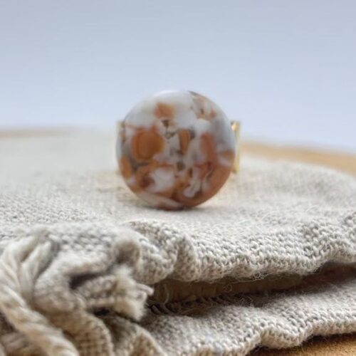 Bague plate ajustable "Nude"