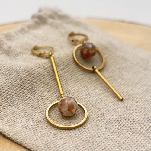 Boucles d'oreilles destructurées "Nude"