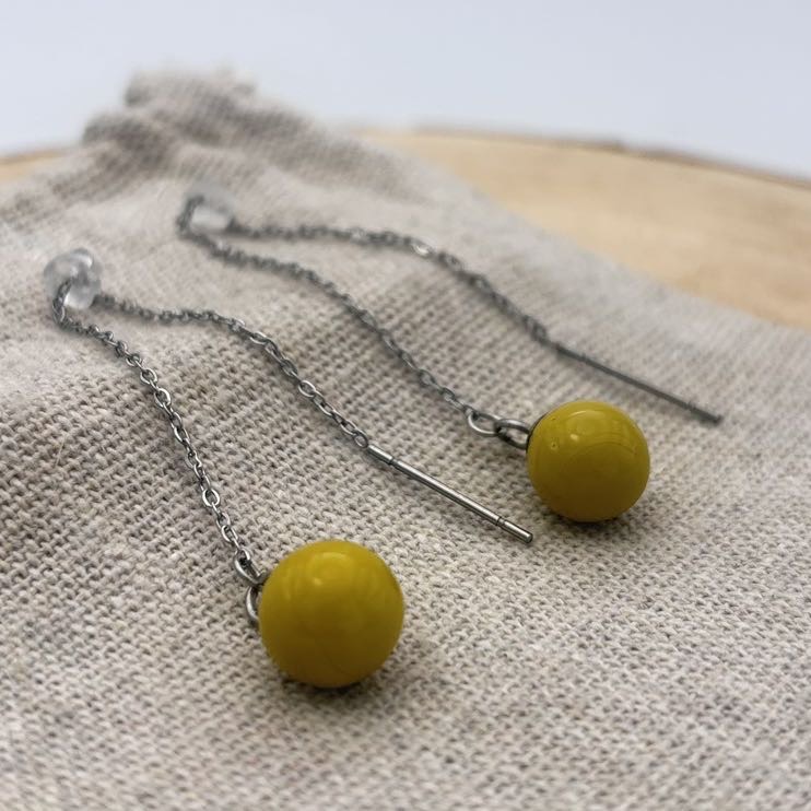 Boucles d’oreilles chaînettes « Anis Uni »