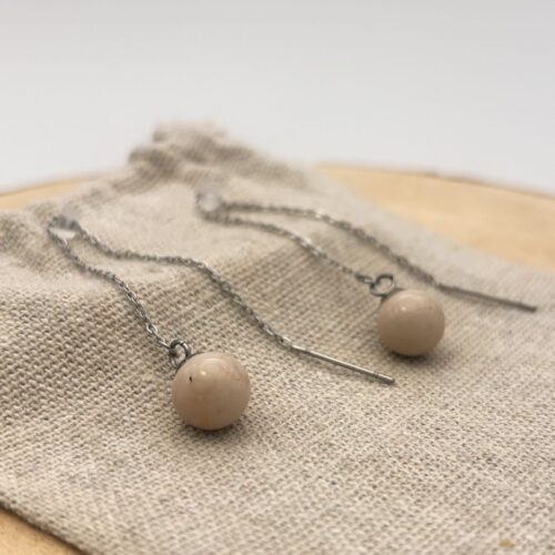 Boucles d'oreilles chaînettes "Ivoire"