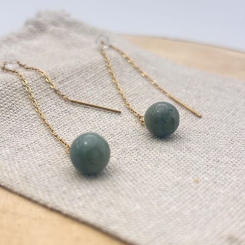 Boucles d'oreilles chaînettes "Kaki Uni"