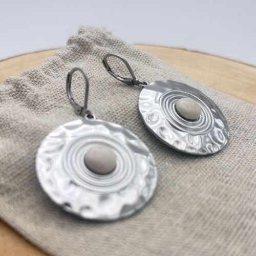 Boucles d'oreilles disques "Ivoire"