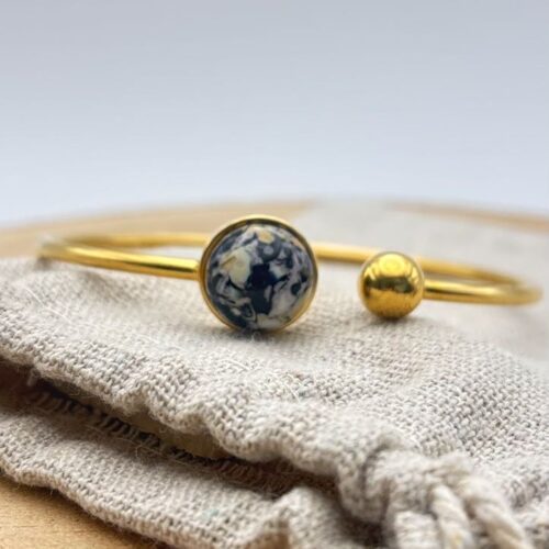 Bracelet jonc cabochon ajustable taille L "Intense"