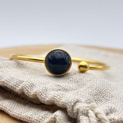 Bracelet jonc cabochon ajustable taille S/M "Intense Uni"