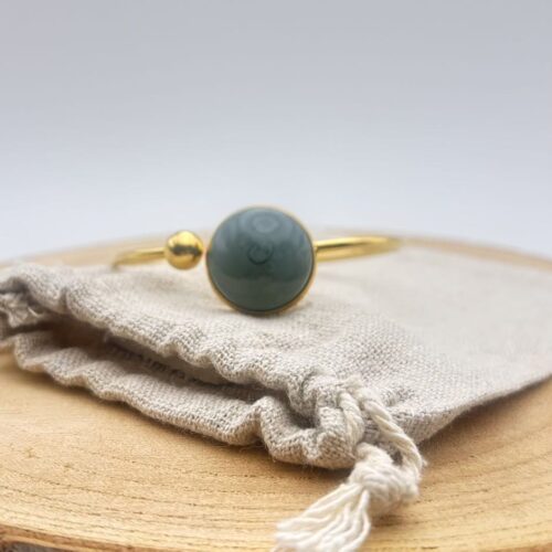 Bracelet jonc plat ajustable "Kaki Uni"