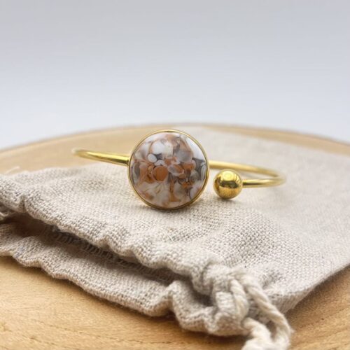 Bracelet jonc plat ajustable "Nude"