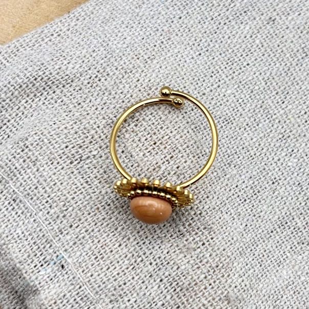 Bague fleur ajustable "Nude Uni"