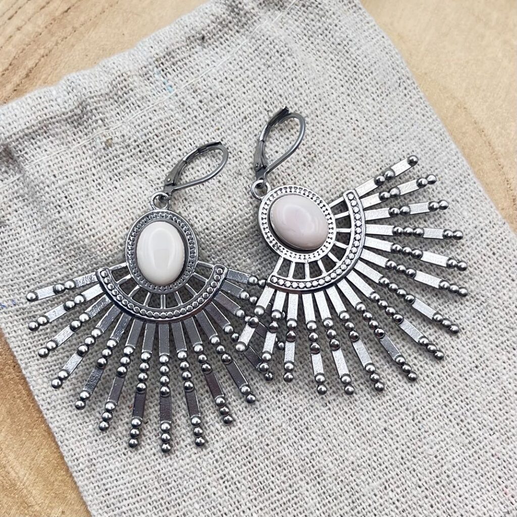 Boucles d'oreilles orientales "Ivoire"