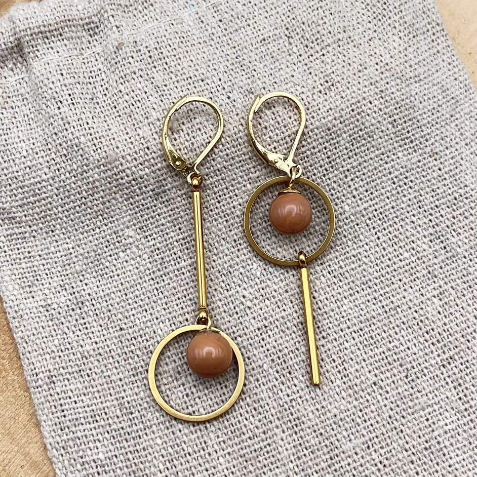 Boucles d'oreilles destructurées "Nude Uni"