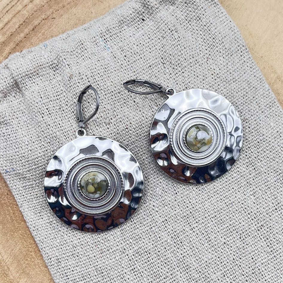 Boucles d'oreilles disques "Anis"