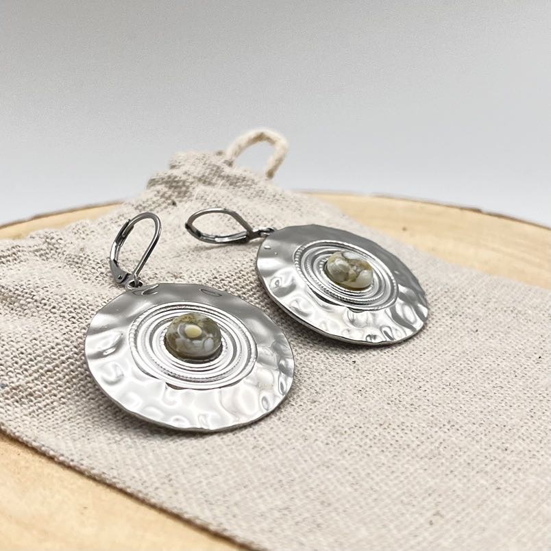 Boucles d'oreilles disques "Anis"
