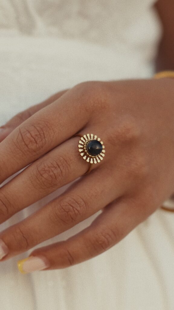 Bague fleur ajustable