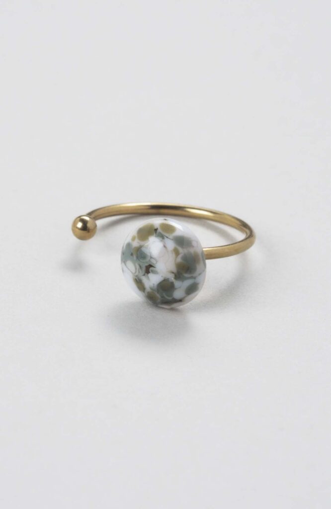 Bague décalée ajustable Kaki