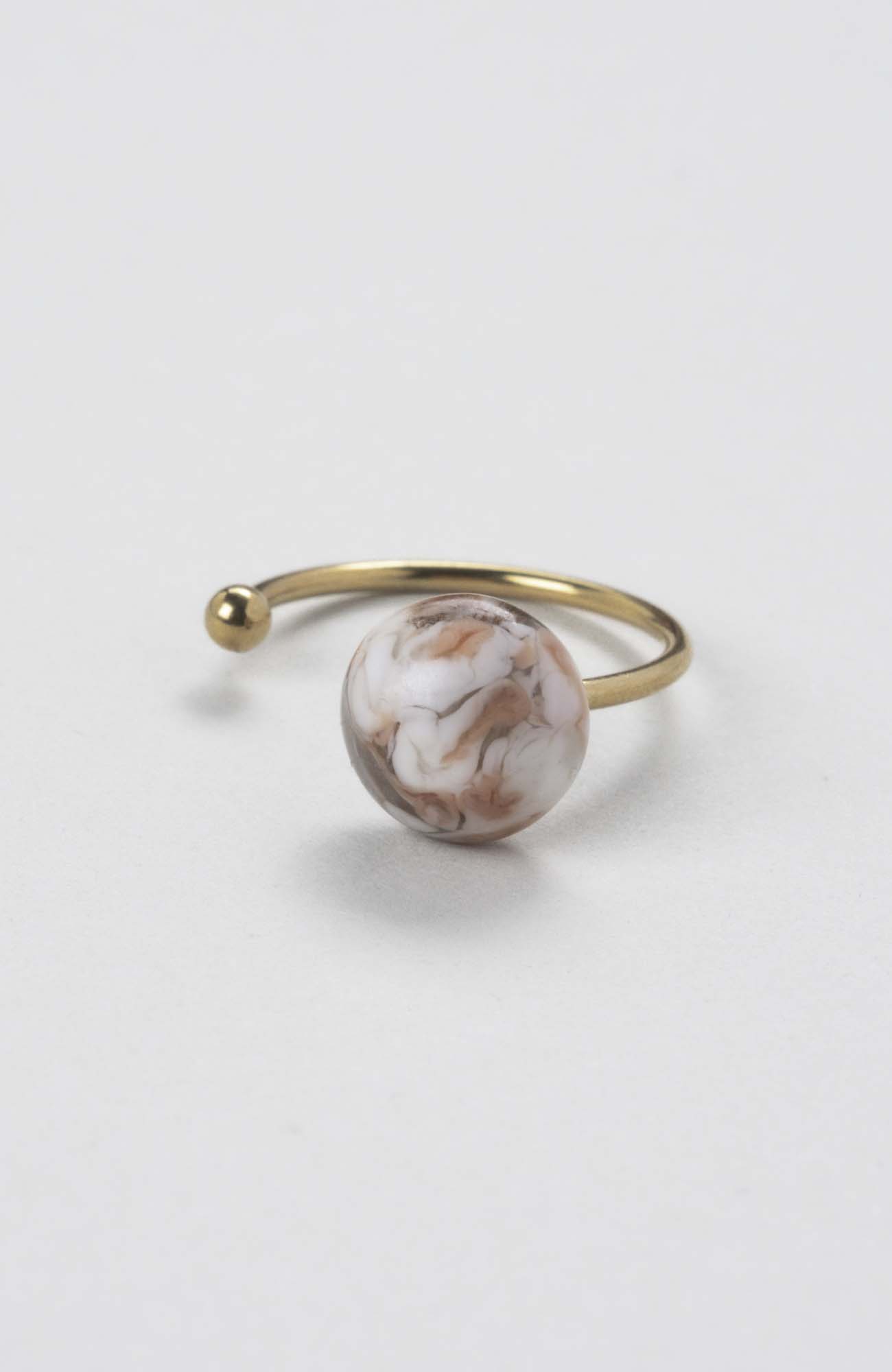 Bague décalée ajustable Nude
