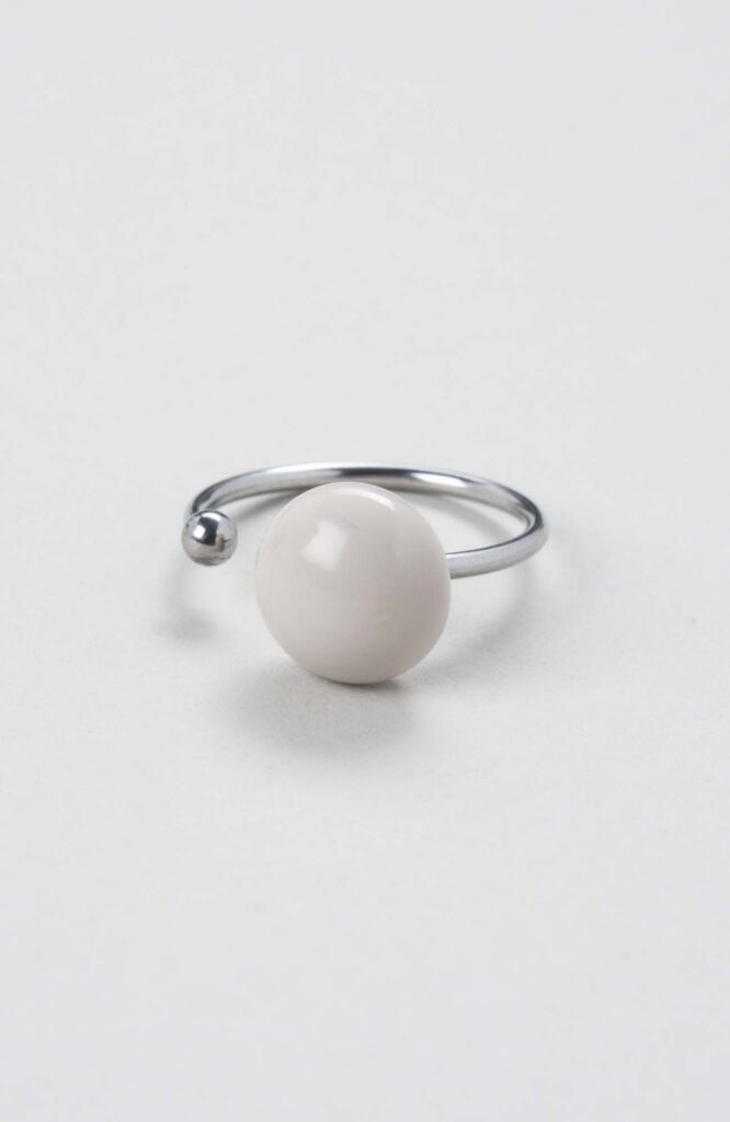 Bague décalée ajustable Ivoire