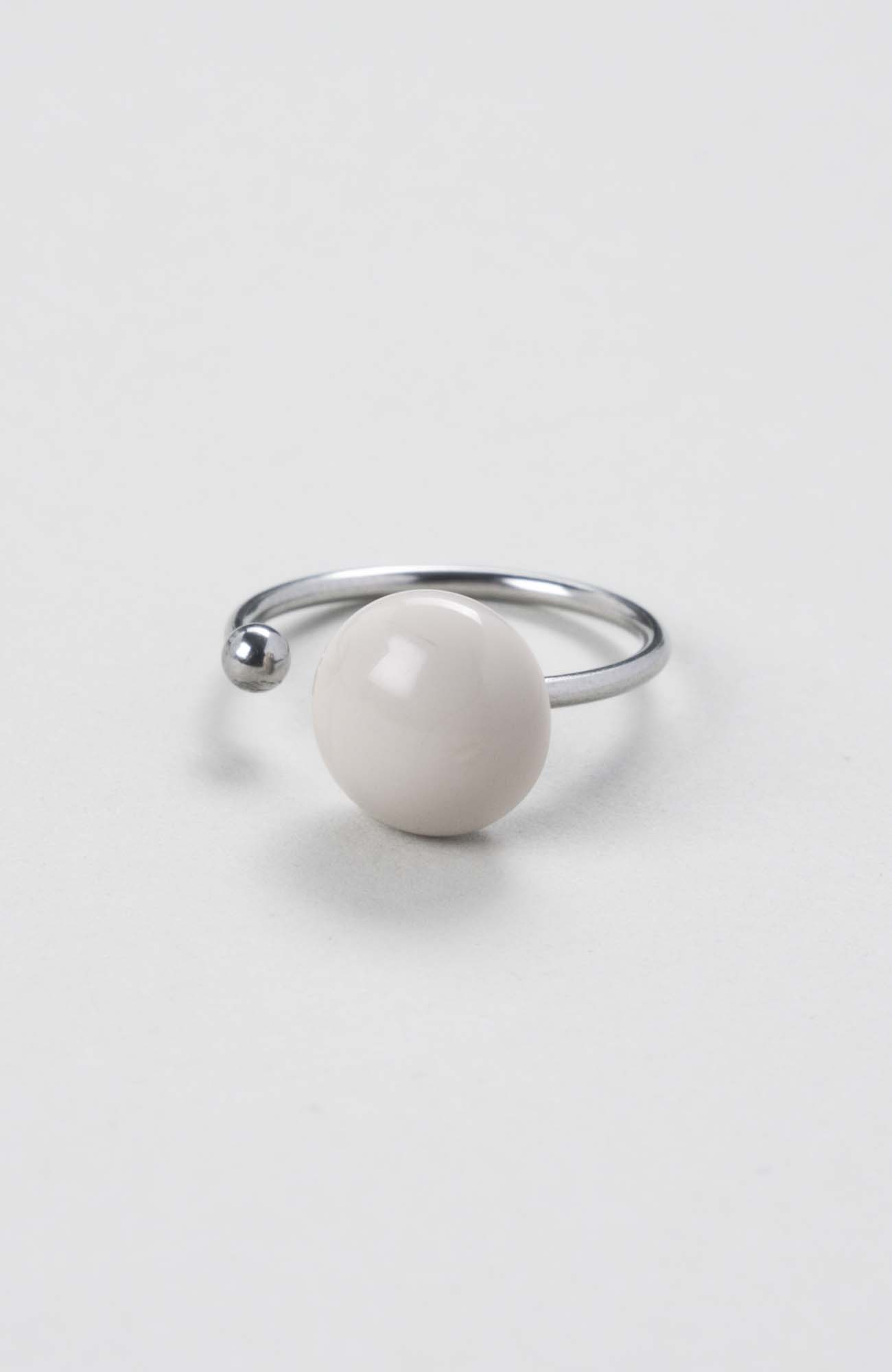 Bague décalée ajustable Ivoire