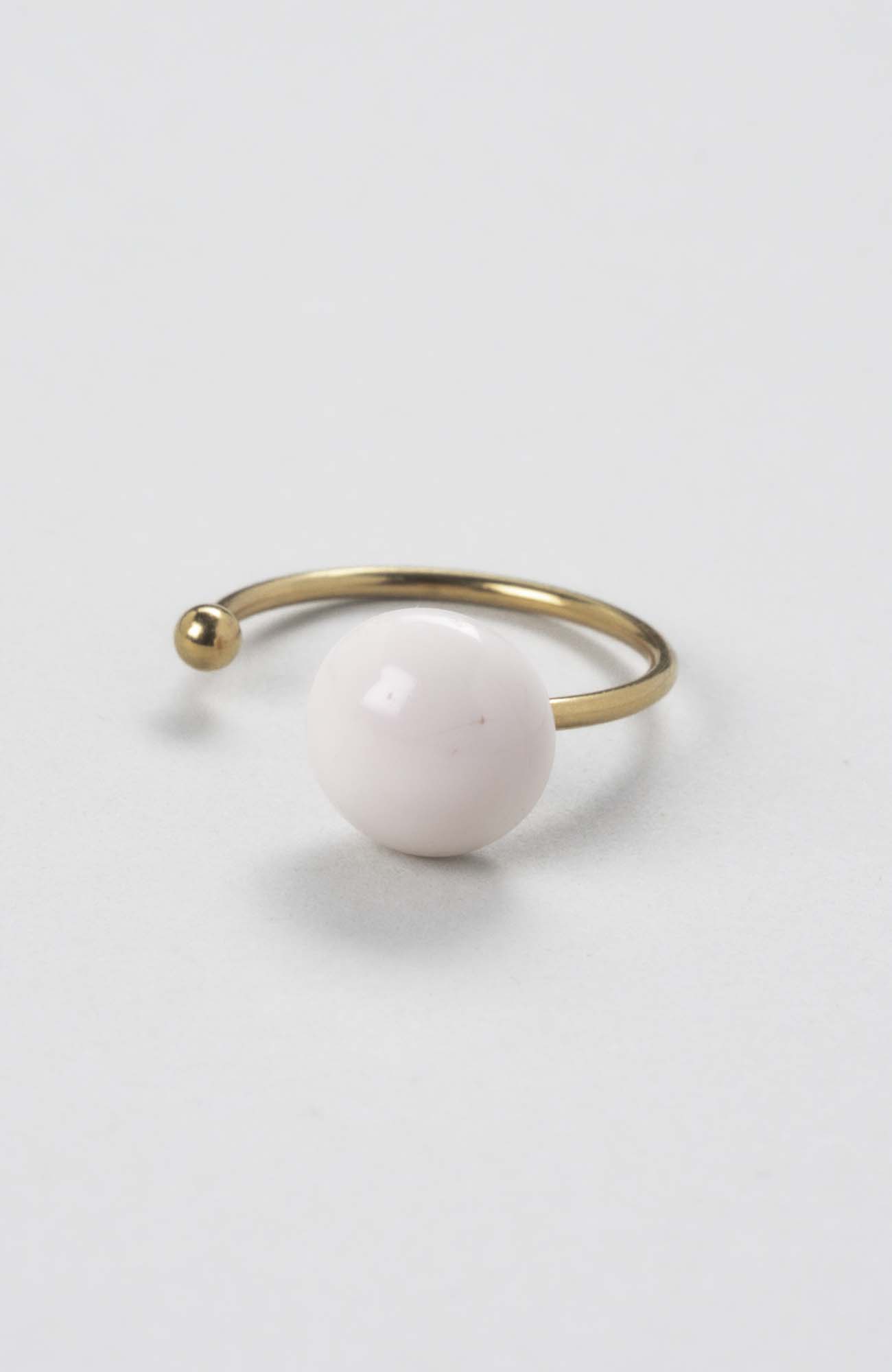 Bague décalée ajustable Crème rosé
