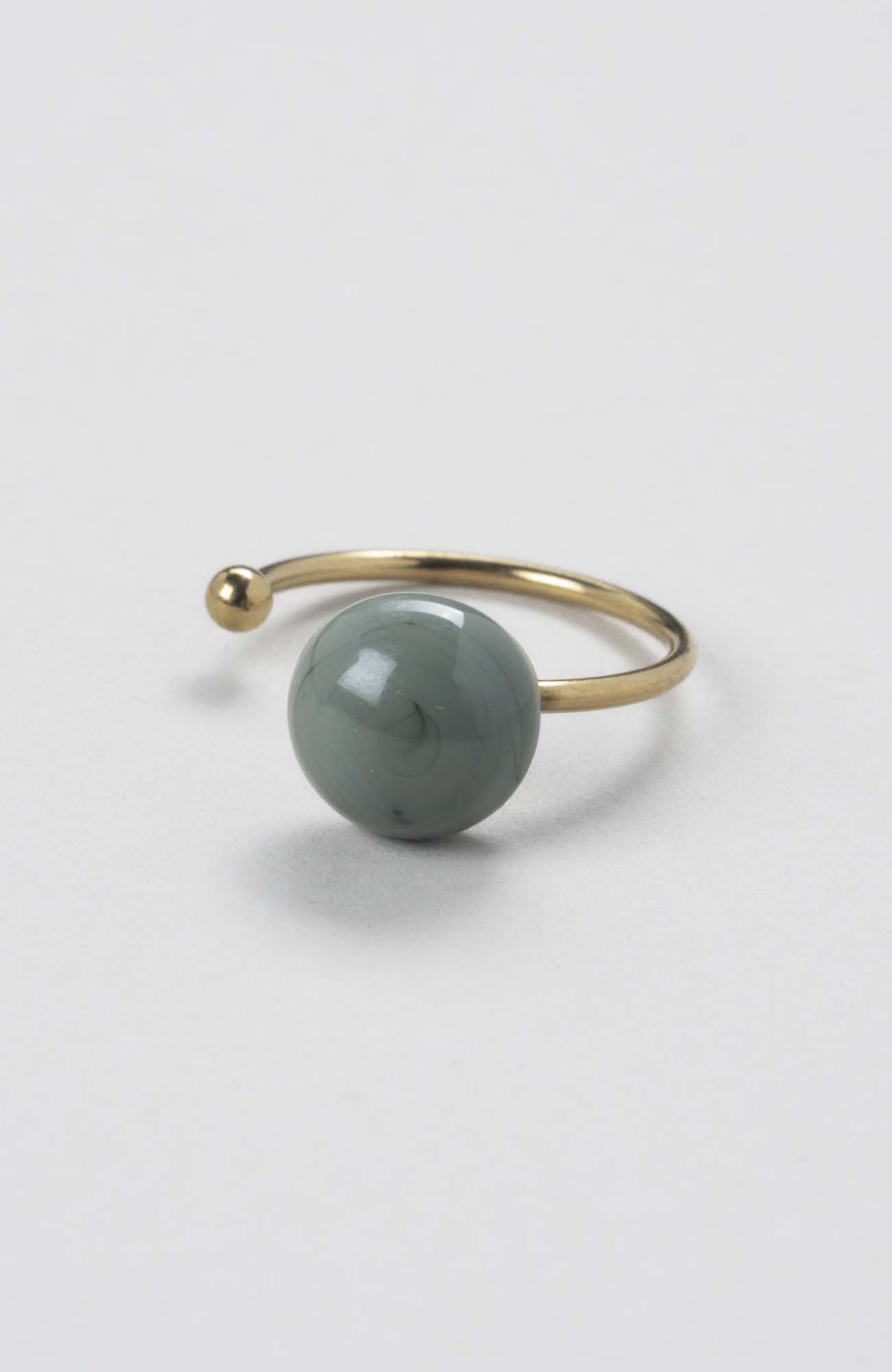 Bague décalée ajustable Kaki Uni