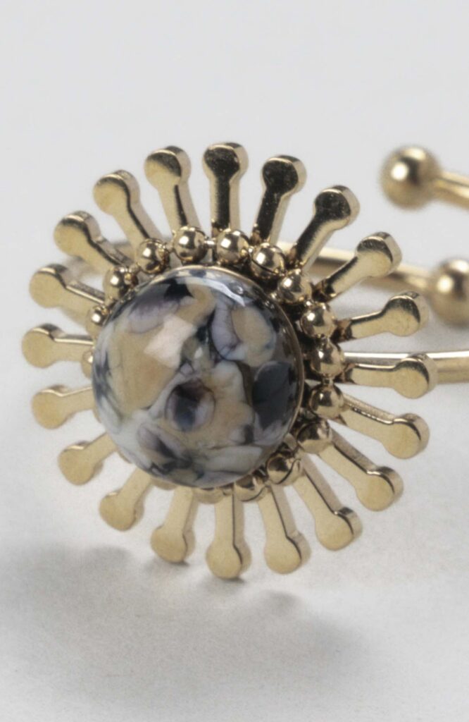 Bague fleur ajustable Intense