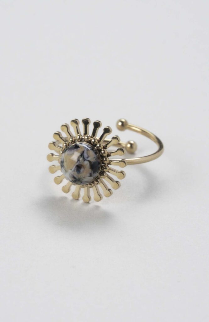 Bague fleur ajustable Intense