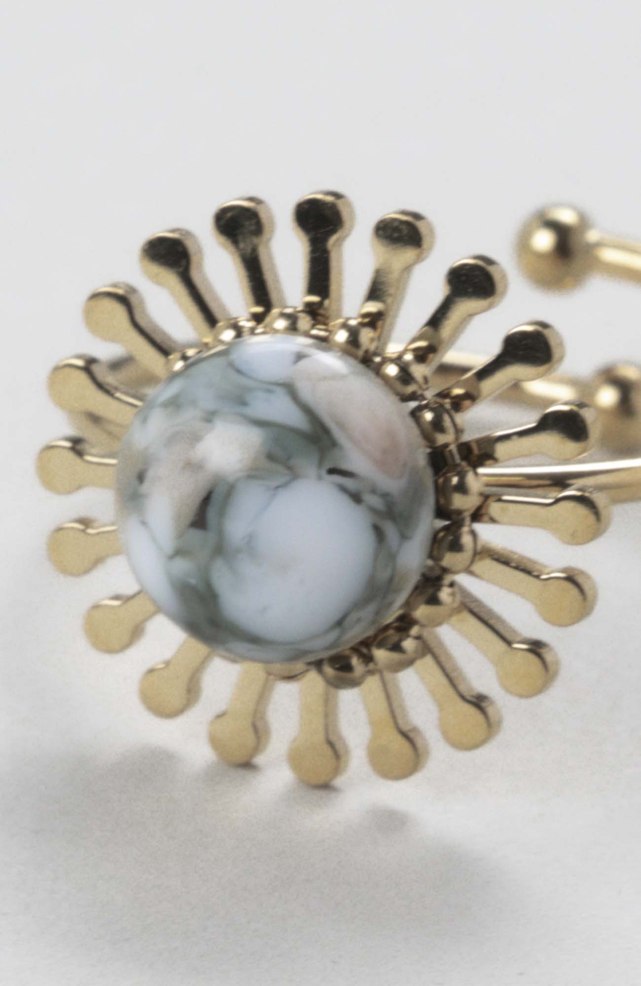 Bague fleur ajustable Kaki