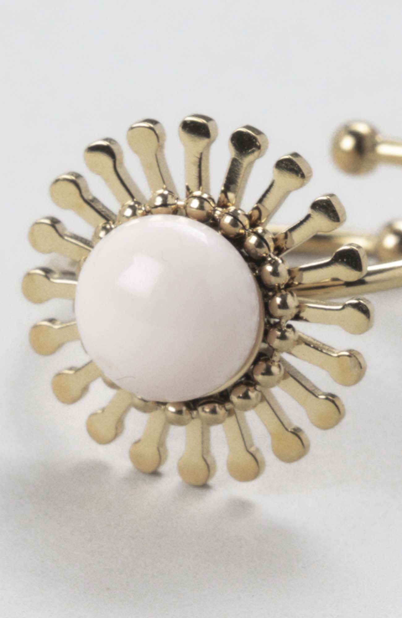 Bague fleur ajustable Crème rosé