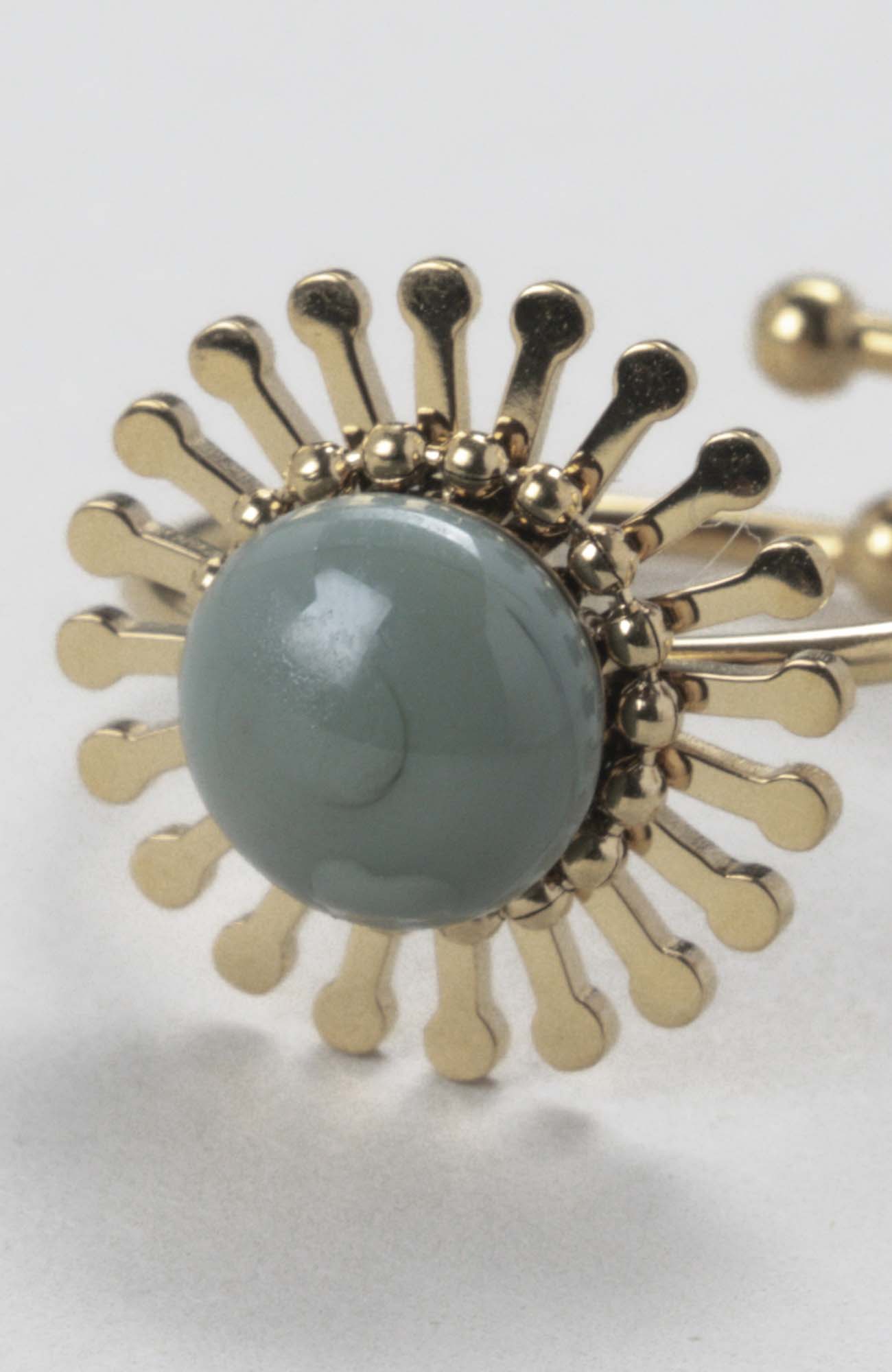 Bague fleur ajustable Kaki Uni