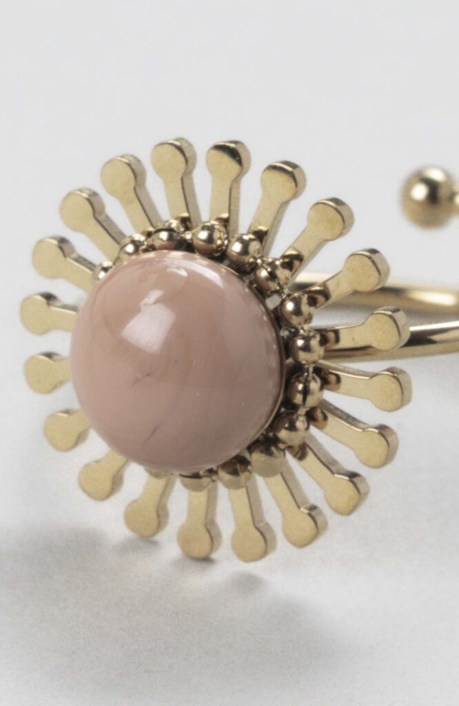 Bague fleur ajustable "Nude Uni"