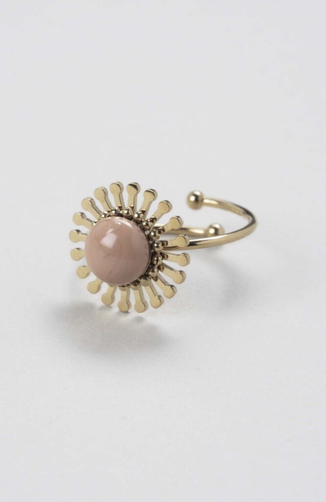 Bague fleur ajustable "Nude Uni"