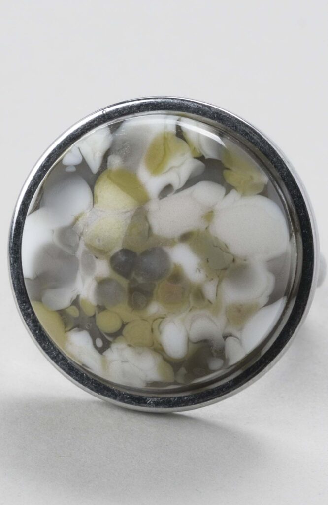 Bague cabochon rond ajustable Anis