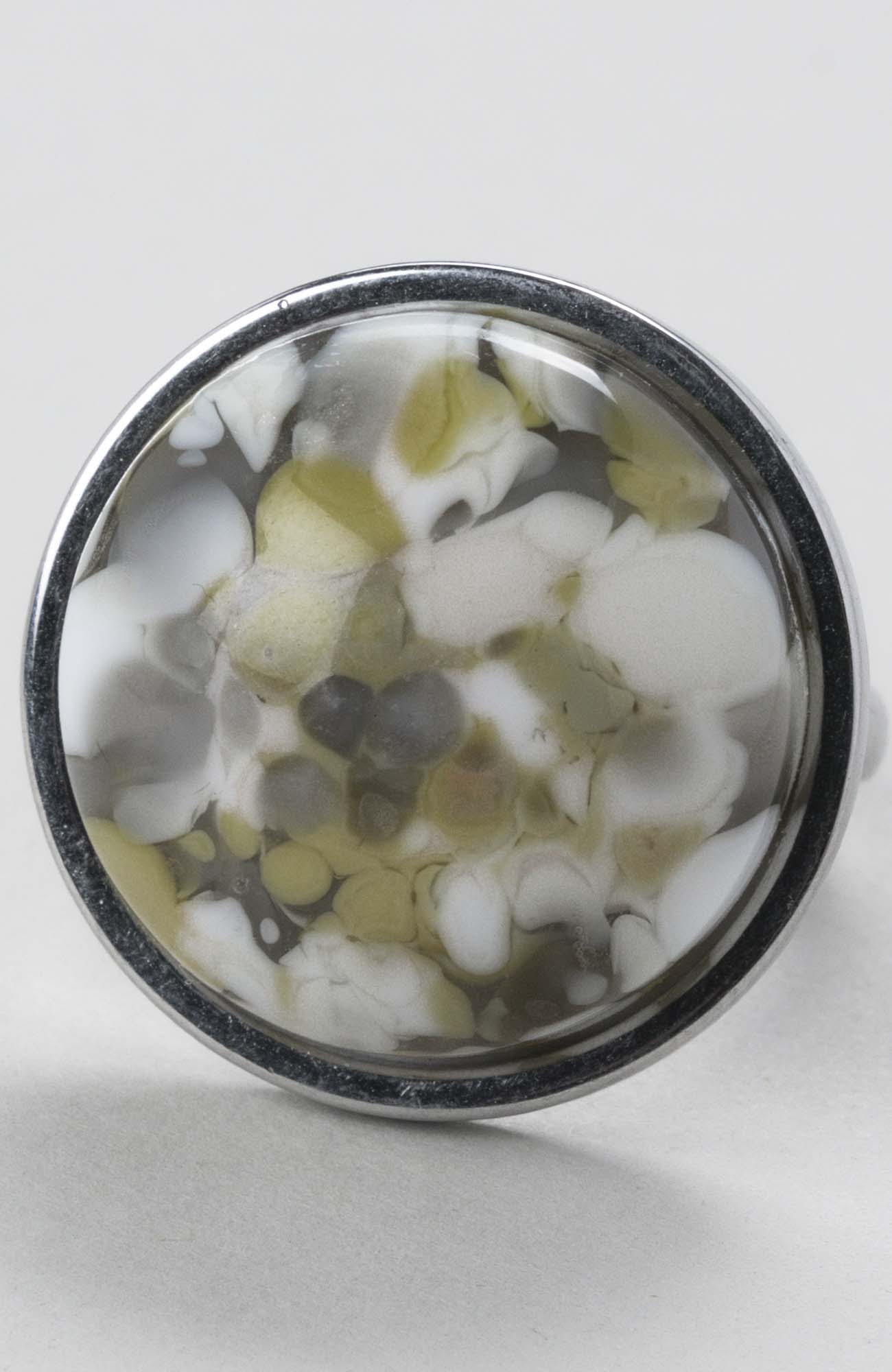 Bague cabochon rond ajustable Anis