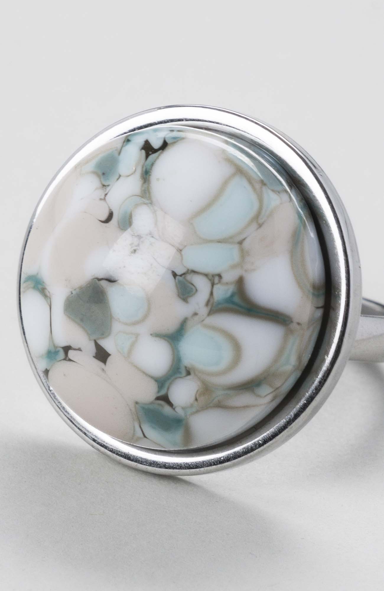 Bague cabochon rond ajustable Cielo