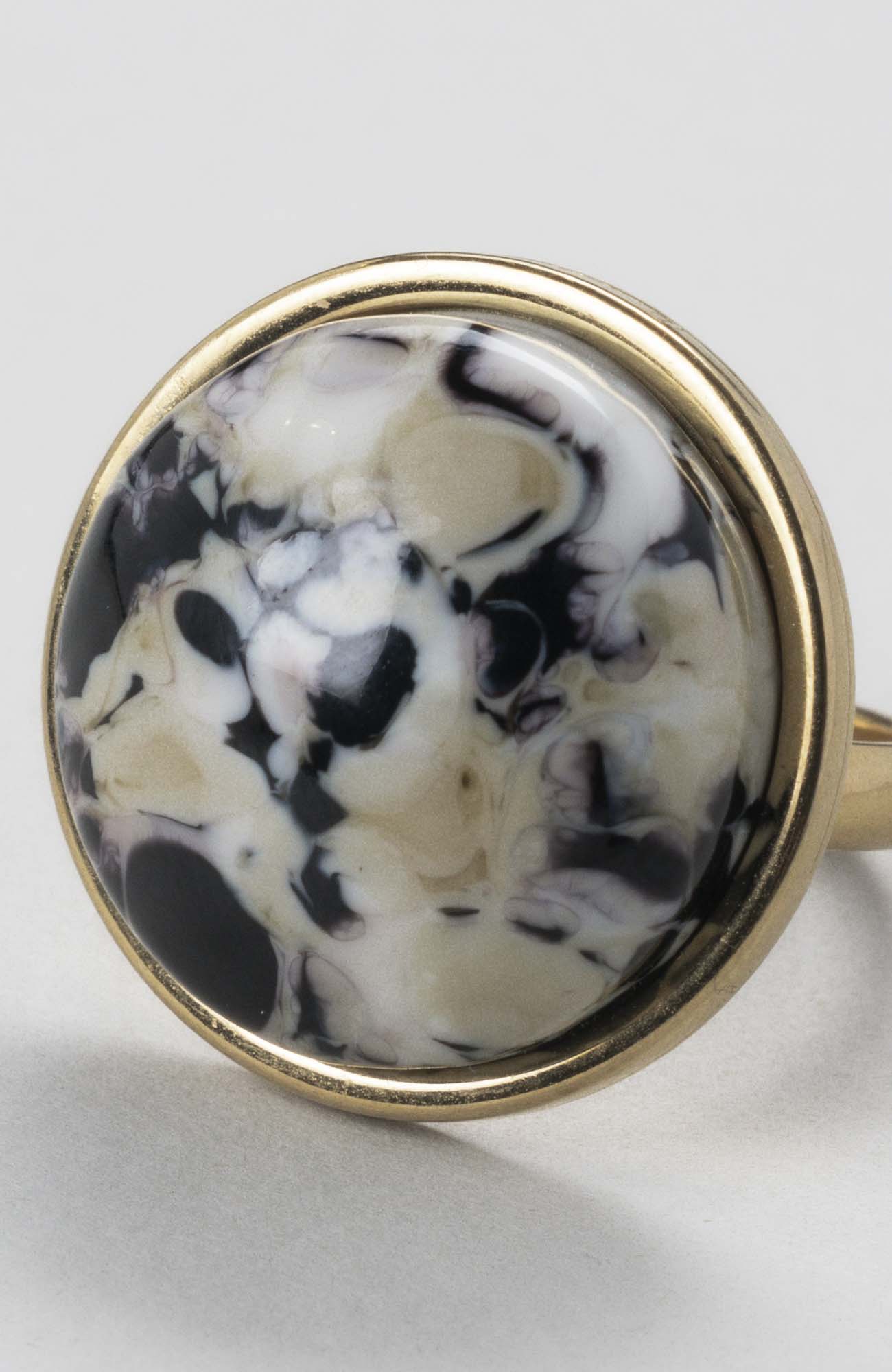 Bague cabochon rond ajustable Intense