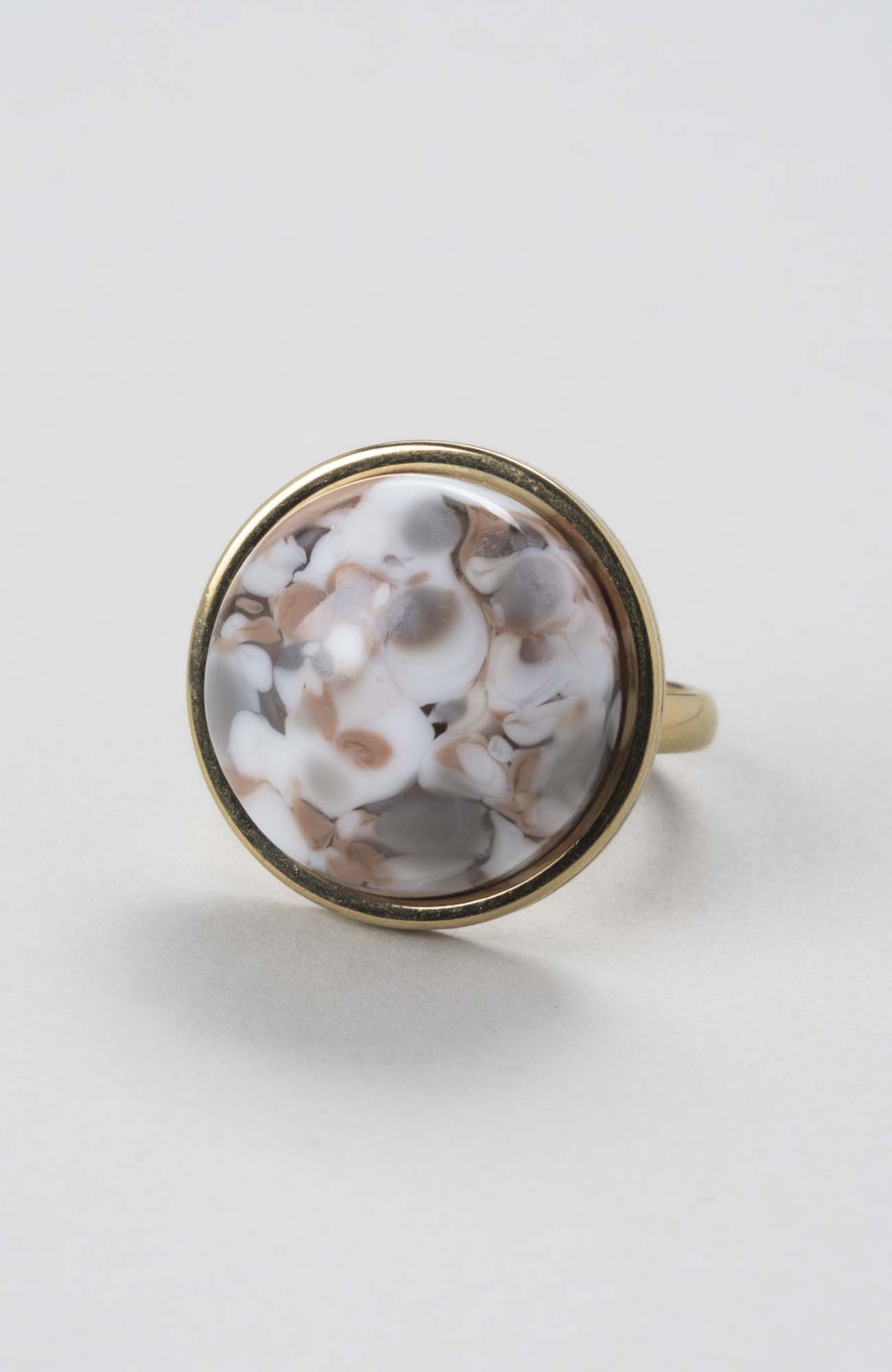 Bague cabochon rond ajustable Nude