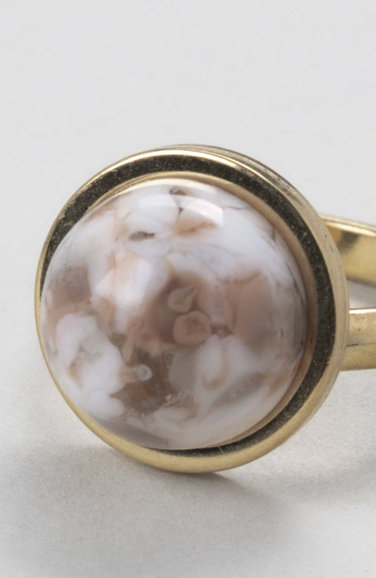Bague petit cabochon ajustable Nude