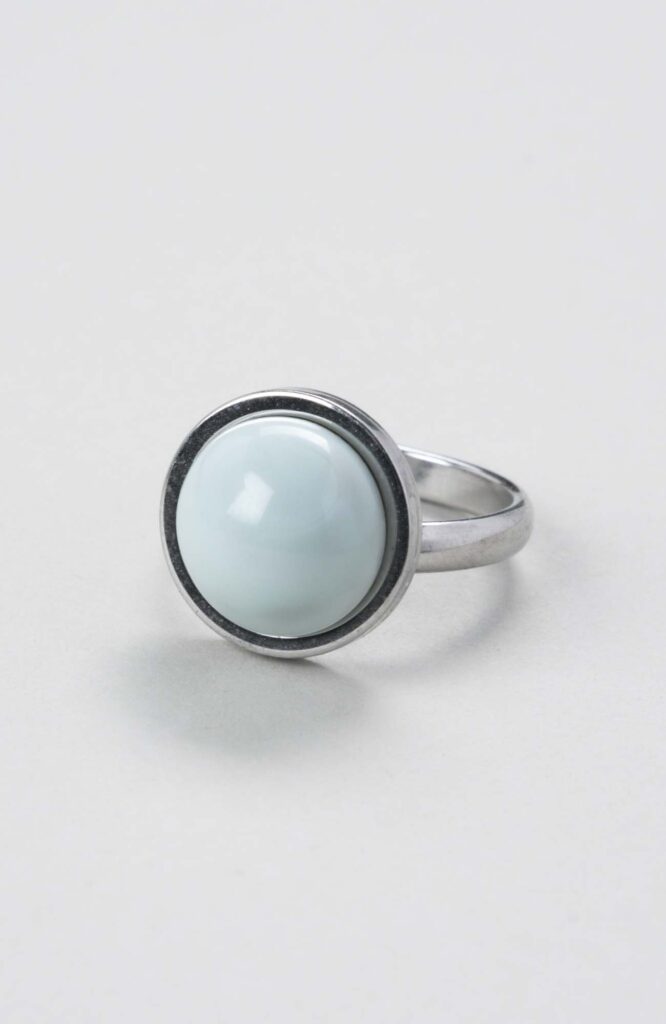 Bague petit cabochon ajustable Cielo Uni