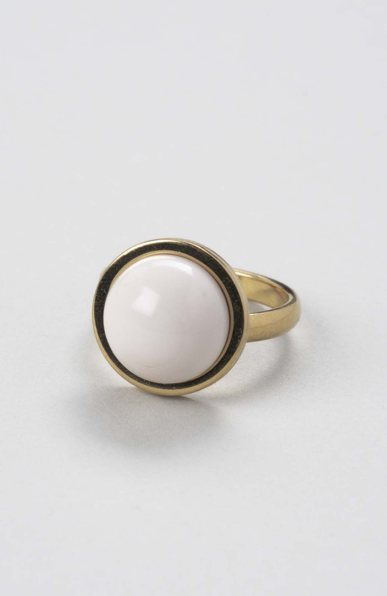 Bague petit cabochon ajustable Crème rosé