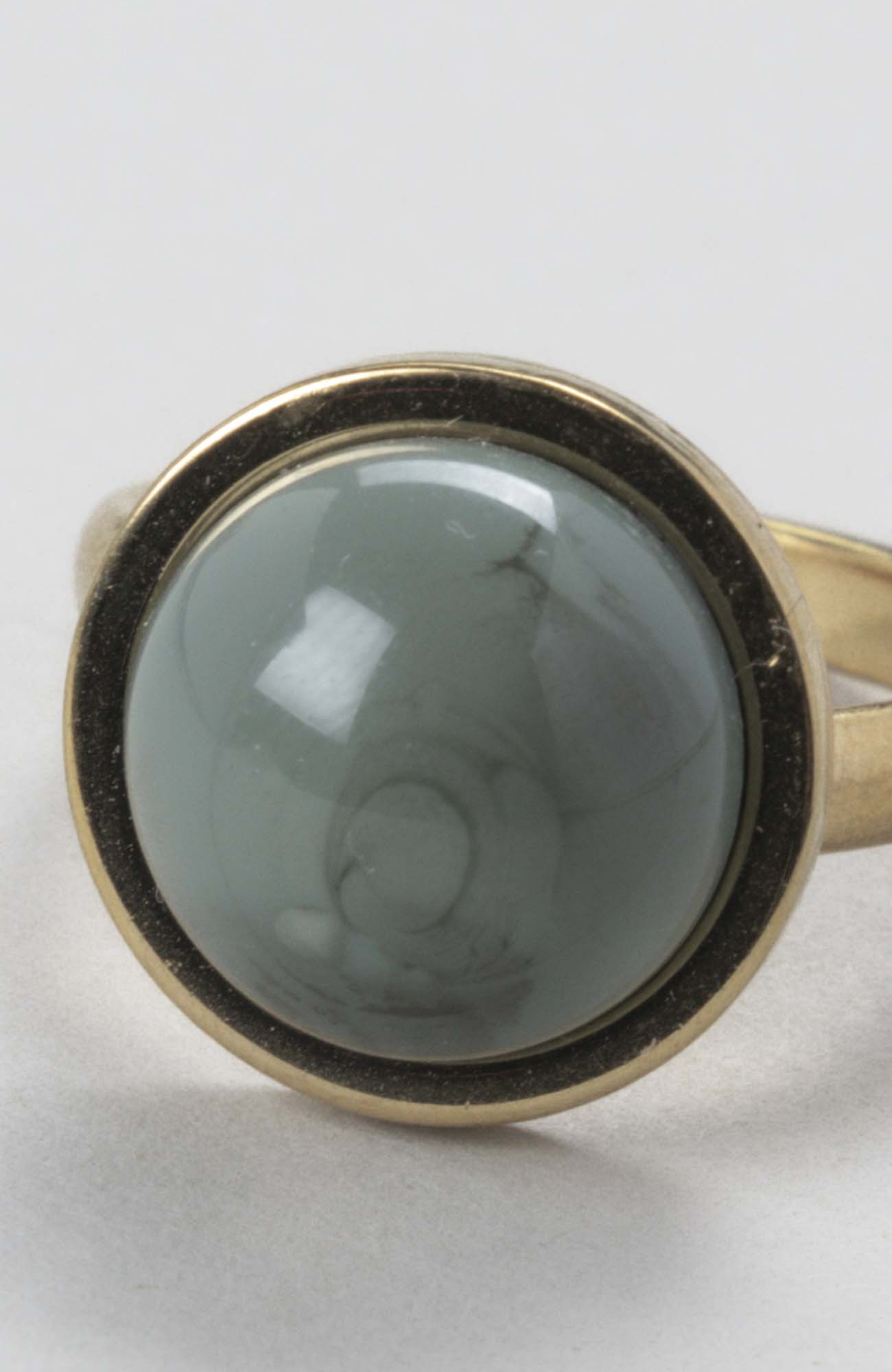 Bague petit cabochon ajustable Kaki Uni