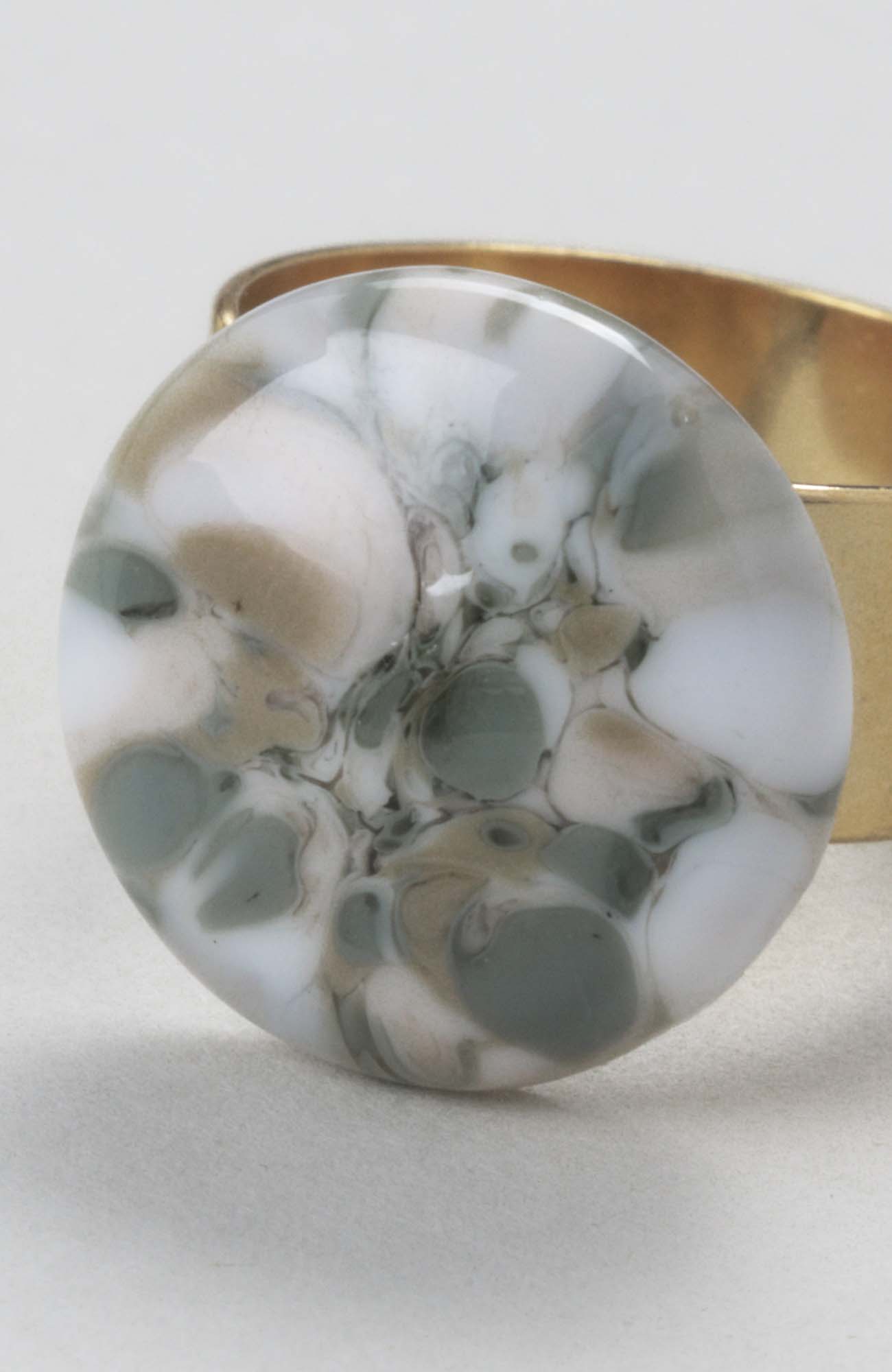Bague plate ajustable Kaki