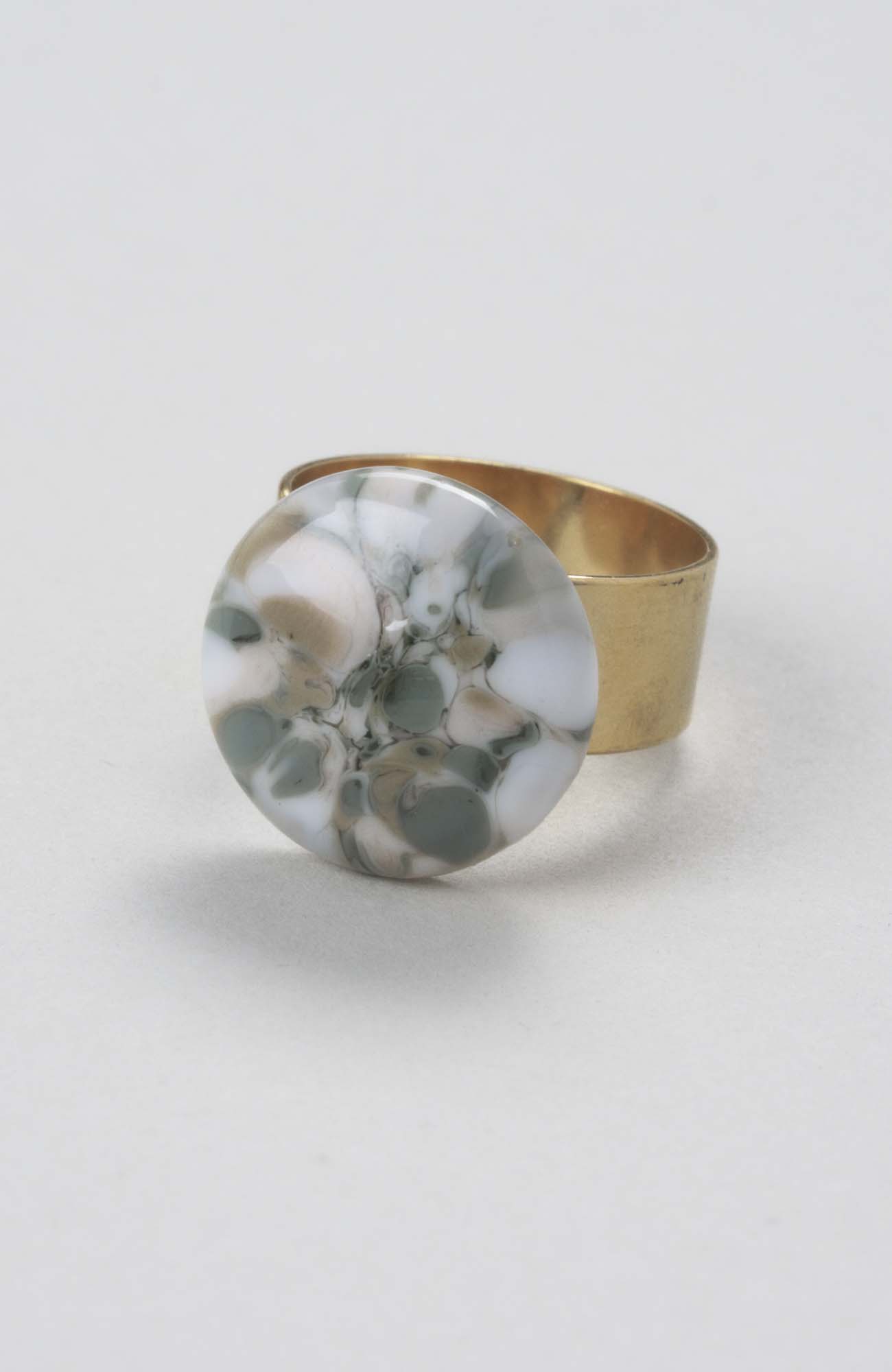 Bague plate ajustable Kaki