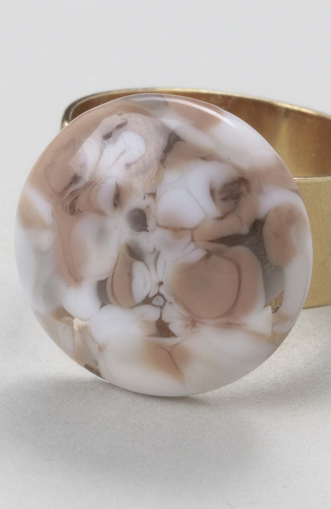 Bague plate ajustable Nude